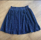 Zara Kids Girl Metallic Blue Pleated Skirt  Size 10
