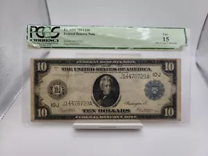 1914 $10 FEDERAL RESERVE NOTE FR.943a WHITE MELLON PCGS FINE 15 - Picture 1 of 5