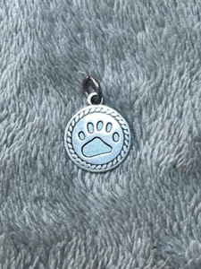 Paw Print Dog Cat Pet Owner ID Sterling Silver 3d Charm Pendant !! - Picture 1 of 4