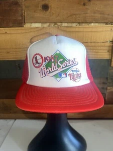 Vtg 87' St. Louis Cardinals Minnesota Twins MLB Baseball World Series Red Hat - Picture 1 of 8