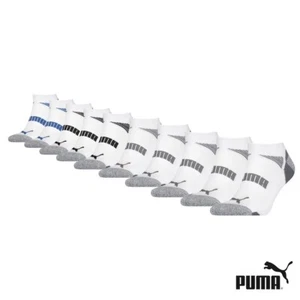 Puma Men's Coolmax Low Cut Sock 10 Pack, Sport Stretch in White and Black UK 6-8 - Picture 1 of 12