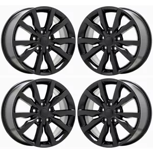 18" Jeep Grand Cherokee Gloss Black wheels rims Factory OEM 2492 EXCHANGE - Picture 1 of 8