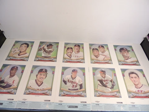 Lot 10 Baseball Angels Straw Hat Portrait Poster 16"x11" 1985 Ryan Carew Baylor Cover
