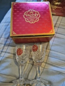Thomas Webb Continental handgeschliffene Blei Sherry Gläser x 2 im Originalkarton - Bild 1 von 2
