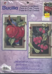 Apple and Raspberries ~ Counted Cross Stitch Kit - Bucilla #42856 - Picture 1 of 2