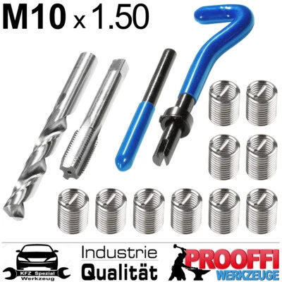 25-tlg Spezial Gewinde M10 x 1.50 Reparatur Nachschneiden Werkzeug Helicoil Set - Bild 1 von 4