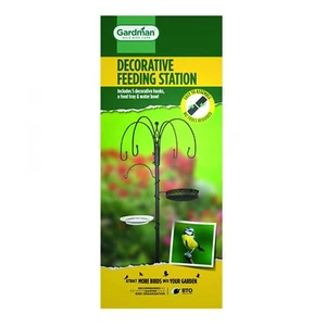 Gardman Decorative Bird Feeding Station, Easy Assembly. 5 hooks, food tray, bowl - Picture 1 of 6