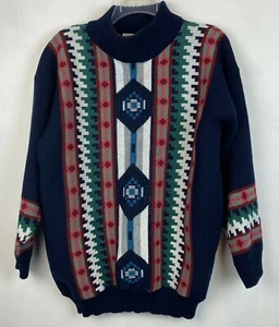 Vtg Sweater Womens L Southwestern Aztec Multicolor Clifton Place Made USA Read - Picture 1 of 8