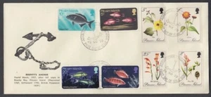 PITCAIRN IS 1970 FLOWERS / FISH COMBINED FDC BOTH ON ONE COVER (ID:PI121) - Picture 1 of 1