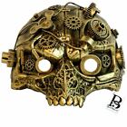 Steampunk Mask Skull Skeletal Mad Max Respirator Cosplay Halloween Costume Gold