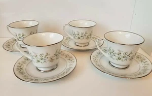 Taza de té y platillo vintage Noritake China Savannah #2031 (juego de 4) Japón - Imagen 1 de 5