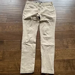 Express Mens Pants Size 30X32 Inseam 30” Tan Pockets Flat Front BA4 - Picture 1 of 17