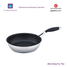 20cm Deep Frypan Non Stick, 18/10 stainless steel, induction, Fry pan Frying pan