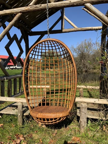 Vintage Hanging Bamboo Rattan Wicker Mid Century Egg Swinging Chair Cover