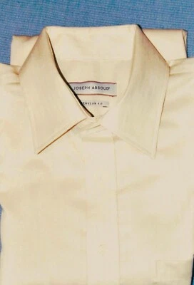 CAMISA REGULAR NUEVA JOSEPH ABBOUD BEIGE ALGODÓN MANGA LARGA ABOTONADA 151/2[32-33] Foto 1 de 2