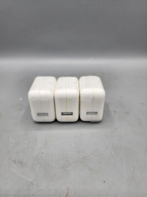 3x Apple A1401 12W USB Power Adapter Charger W/ Cable iPhone iPad New OEM - Image 1 of 2