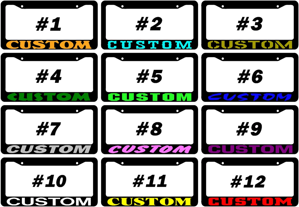 CUSTOM DESIGN PERSONALIZED CAR LICENSE PLATE FRAME TAG HOLDER CHOOSE FONT/COLOR - Image 1 of 1