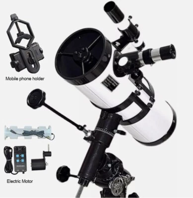 114mm Reflector Professional astronomical telescope EQ3 Equatorial  w/ Motor - Image 1 of 4