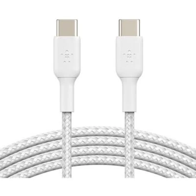 Belkin CAB004bt1MWH 3.3 Ft USB-C to USB-C Braided Cable for Power & Data White - Image 1 of 4