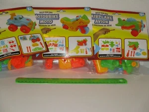 Build 3 Model Kits - Airplane, Truck, Motorcycle Play Toy Arts/Crafts For Kids - Picture 1 of 8