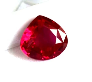 Anillo Rubí Rojo Sangre Certificado Natural Forma Pera 7-8 Ct Tamaño Piedra Preciosa Suelta - Imagen 1 de 5