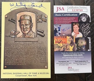 WHITEY FORD signierte HOF Plakette Postkarte New York Yankees JSA authentisch - Bild 1 von 2