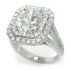 5.04 TCW Diamonds Oval Halo Engagement Ring In Solid 14k White Gold Size 6