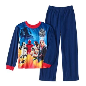 Star Wars 2 PC Flannel Long Sleeve Pajama Set Boy Size 8 - Picture 1 of 1