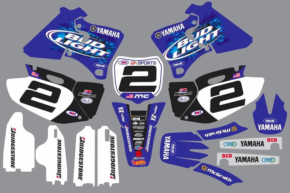 Réplica McGrath YAMAHA GRAPHICS YZ 426f YZ426f 2000 2001 2002 cerveja BUD - Imagem 1 de 1