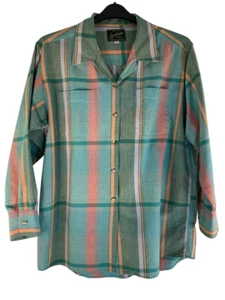 Latitude Clothing Co. Damen Langarm Baumwolle geknöpft kariert kariertes Shirt LARGE - Bild 1 von 8