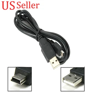Black Mini USB Power Cable for Garmin nuvi 1200 1250 1300 1450 1490 1690 GPS - Picture 1 of 1