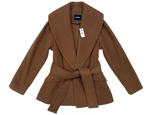 Express Shawl Lapel Wrap Coat Size S Brown NWT! - Picture 1 of 9