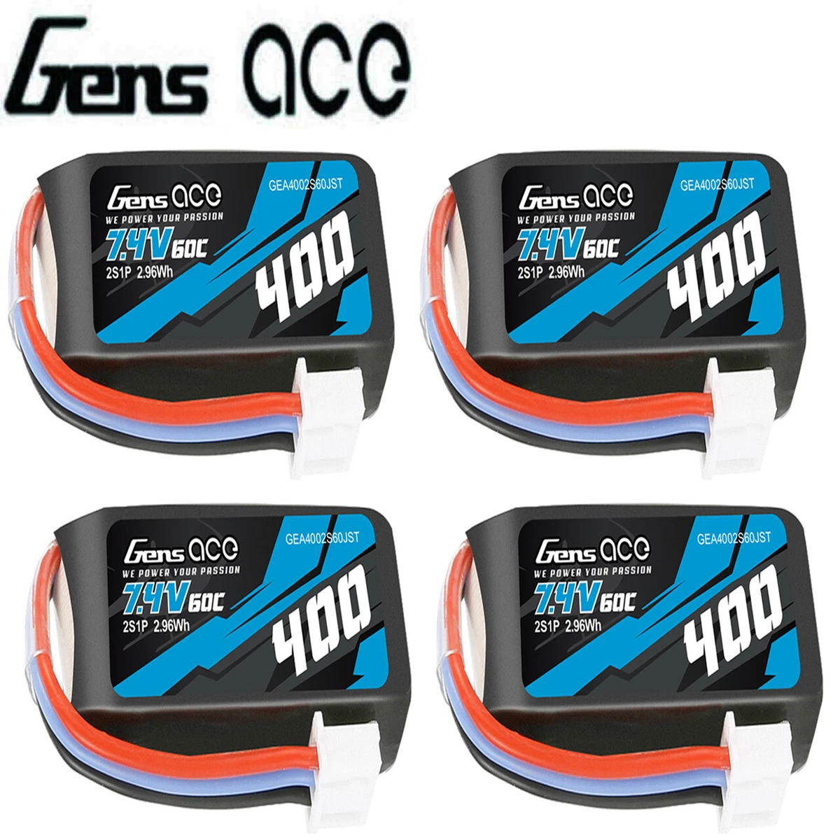 Gens Ace 400 MAh 7,4 V 60C 2S Batteria Lipo Con Spina JST-XHR - Foto 7
