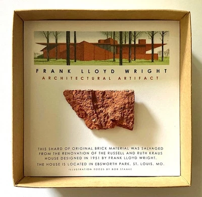 Artefacto arquitectónico Frank Lloyd Wright - Fragmento de ladrillo original Foto 1 de 3