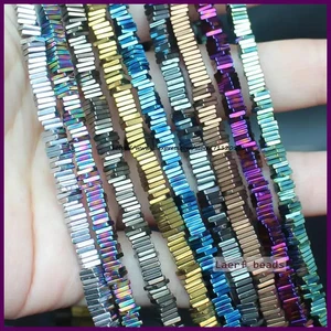 Cuentas espaciadoras cuadradas de hematita natural 2/3/4/6 mm por filamento, para joyería hágalo usted mismo - Imagen 1 de 33