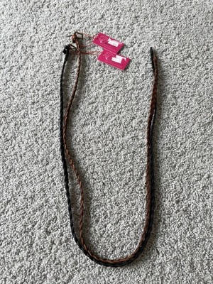 Elise M Leather Belt Size S/M Skinny Woven Braided Brown & Black Leather Belts - Image 1 of 4