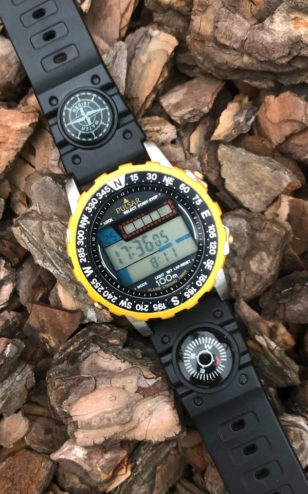 Raro reloj digital Pulsar (por Seiko) W359, c. 1990, todo funcionando Foto 1 de 4