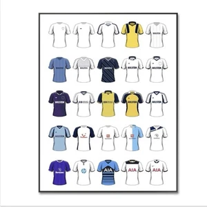 Tottenham Hotspur Football Poster, Tottenham Football Shirt, Retro Kit, A4 Print - Picture 1 of 3