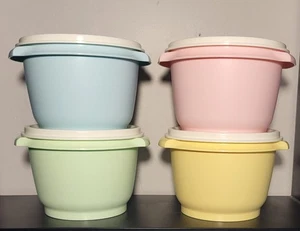 New Tupperware Servalier Bowls Storage Containers w/ Seals Set 20 oz Pastels New - Picture 1 of 1