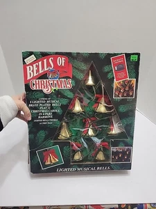 Vintage Mr. Christmas 8 beleuchtete musikalische Messingglocken spielt 21 Weihnachtslieder getestet und funktioniert - Bild 1 von 12