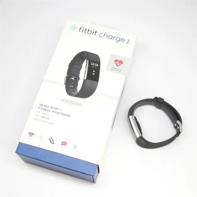 Fitbit Charge 2 Large Black HR Heart Rate Monitor Fitness - image 1 of 4