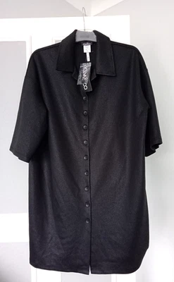 KIM & CO Oversized Shirt Coat Size L/G (Black) Description  Below (New with Tags - Image 1 of 4