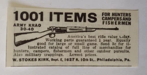 Anuncio Army Krag 30-40 1938 W. Stokes Kirk Philadelphia, Pensilvania - Imagen 1 de 1