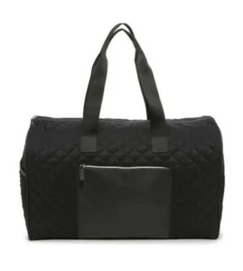 $39 NWT DSW BLACK QUILTED DUFFLE WEEKENDER BAG TOTE 19" L x 9" W x 12" H - Picture 1 of 4