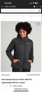 KATHMANDU womens Heli down puffer jacket sz 10 / 600 fill power hooded pockets - Picture 1 of 4