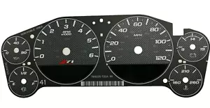 Carbon Fiber Gauge Face Overlay for 2007-2013 GM Truck and SUV Clusters Z71 MPH - Picture 1 of 10