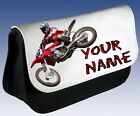Personalised RED MX Motocross Pencil Case MAKE UP BAG Carrier Case Gift