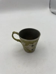 Vintage kleine geätzte Griffglas Minitasse - Bild 1 von 7