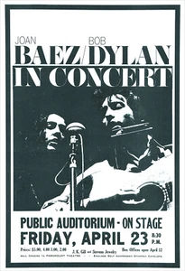 Impresión de póster de concierto de Bob Dylan y Joan Baez 1965 - Imagen 1 de 2