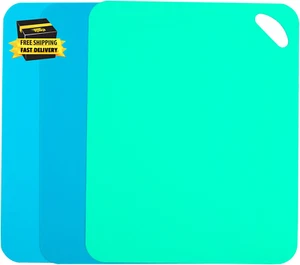 Plastic Flexible Cutting Mats for Kitchen, 3Pcs Color Coded Chopping Board Set, - Picture 1 of 7